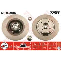 Lot de 2 Disque+Rlt TRW (x1) DF4690BS