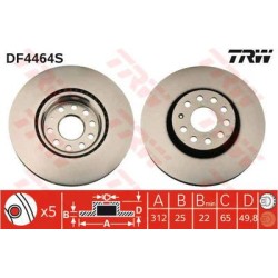 Lot de 2 Disque TRW (x1) DF4464S