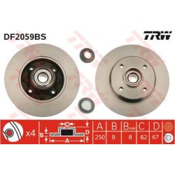 Lot de 2 Disque+rlt TRW (x1) DF2059BS