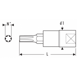 Douilles tournevis 1/2" pour vis Torx® E031926 EXPERT