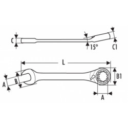 Clés mixtes à cliquet - 17 mm E113309 EXPERT