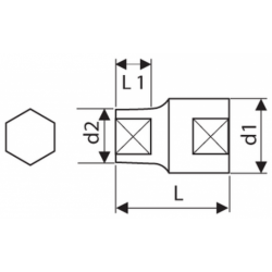 Douilles 1/4" - 6 pans - métriques 8MM E117298 EXPERT