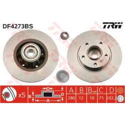 Lot de 2 Disque+Rlt TRW (x1) DF4273BS