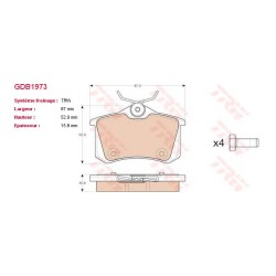 Plaquettes TRW GDB1973