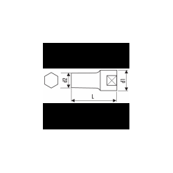 DOUILLES LONGUES 1/4" - 6 PANS - MÉTRIQUES E113756 EXPERT