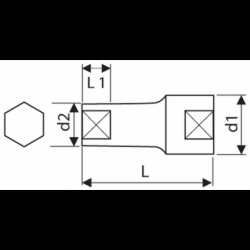 DOUILLES LONGUES 1/4" - 6 PANS - MÉTRIQUES E113760 EXPERT