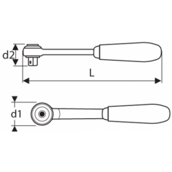 Cliquet parcmetre 1/4" a verrouillage E030605 Expert