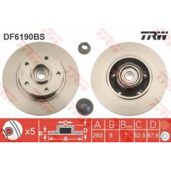 Lot de 2 Disque+Rlt TRW (x1) DF6190BS