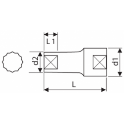 DOUILLES LONGUES 1/2" 12 PANS 12 MM MÉTRIQUES E117278 EXPERT