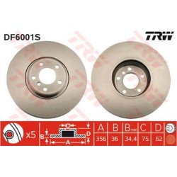 Lot de 2 Disque TRW (x1) DF6001S