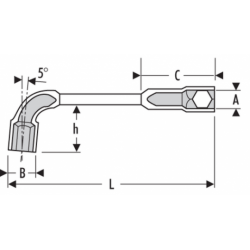 Clé à pipe débouchée 6 x 6 pans  10mm  E113397 Expert