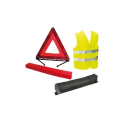 KIT 1 TRIANGLE SIGNALISATION + 1 VESTE SECURITE DS SAC NYLON HOMOLOGUE