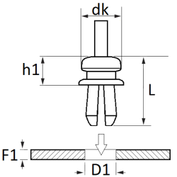 AGRAFE ROTULE CORDON TABLETTE Ø 6 mm