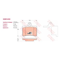 Plaquettes TRW GDB1450