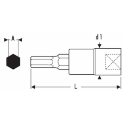 Douille tournevis 3/8" pour vis 6 pans creux - 7mm - E030905  Expert